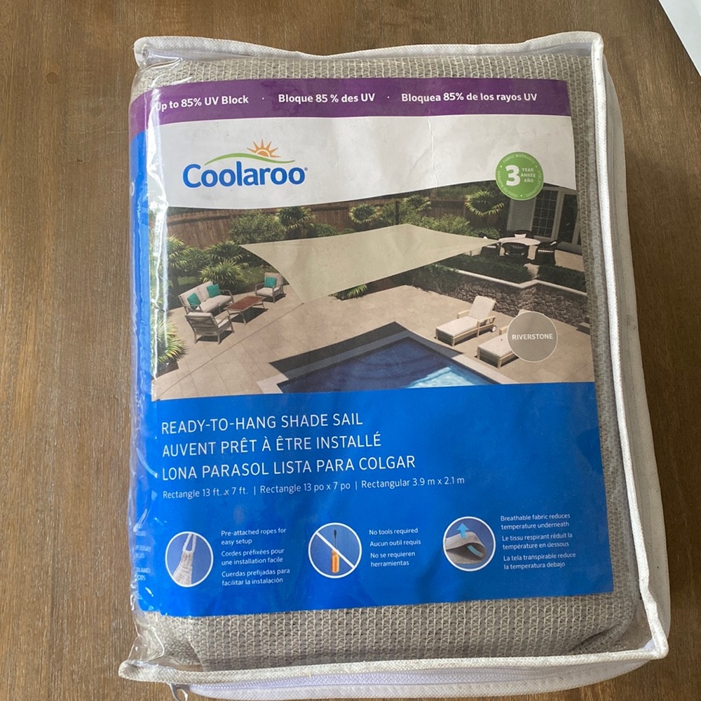 Riverstone Colored Coolaroo Ready-To-Hang Shade Sail (13’x7’)